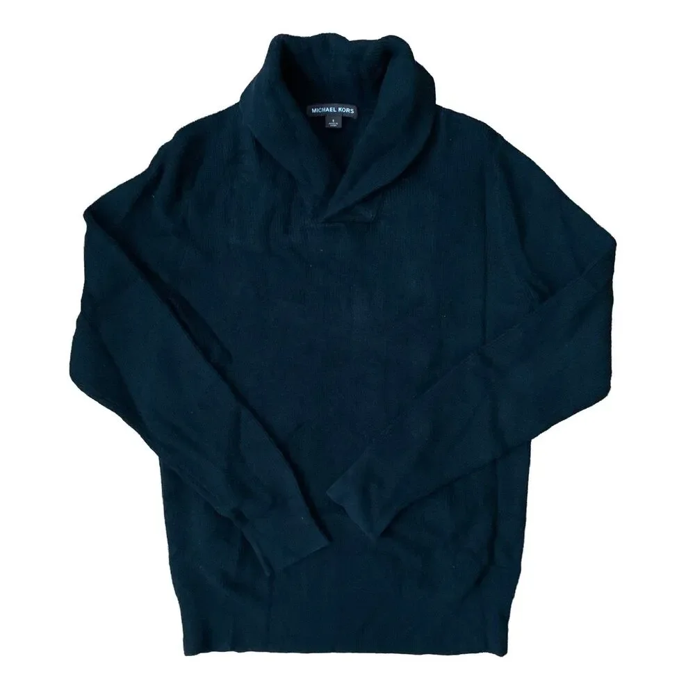 Michael Kors Men's Small Black Shawl Collar Sweater - Excellent Condition